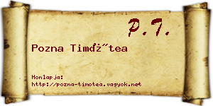 Pozna Timótea névjegykártya